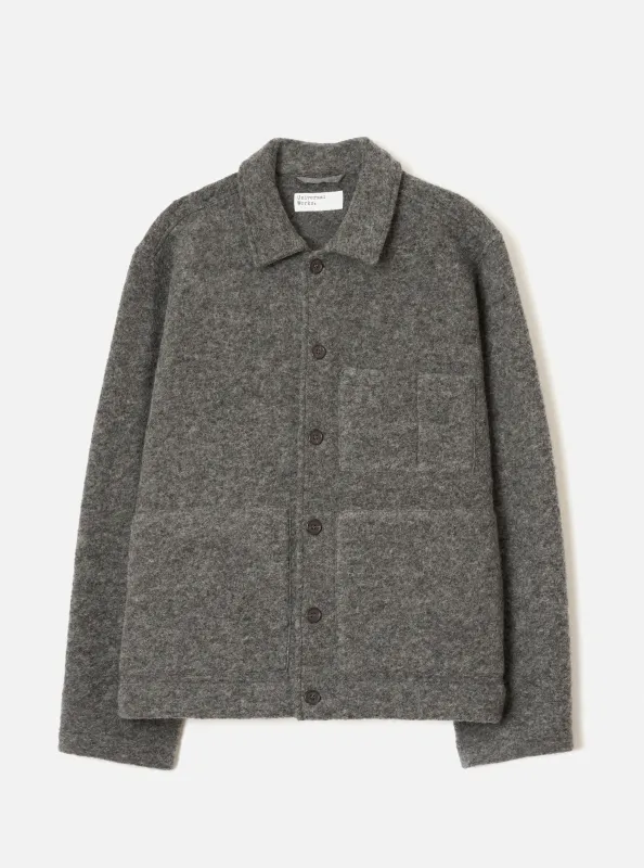 Grey Marl Wool Fleece Uniform Jacket made by Universal Works