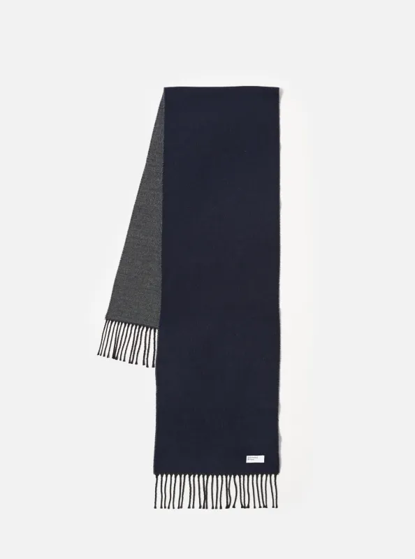 Navy/Mid Grey Double Sided Scarf made by Universal Works