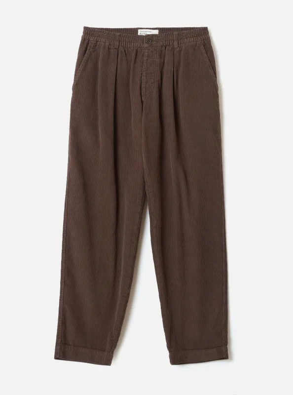 Cacao Cord Pleated Track Pant made by Universal Works