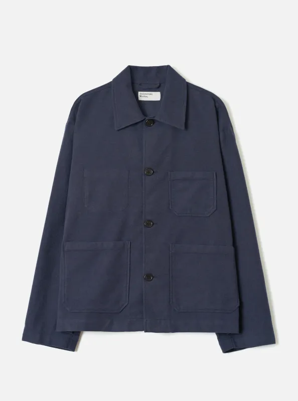 Navy Comfort Moleskin Ives Jacket made by Universal Works