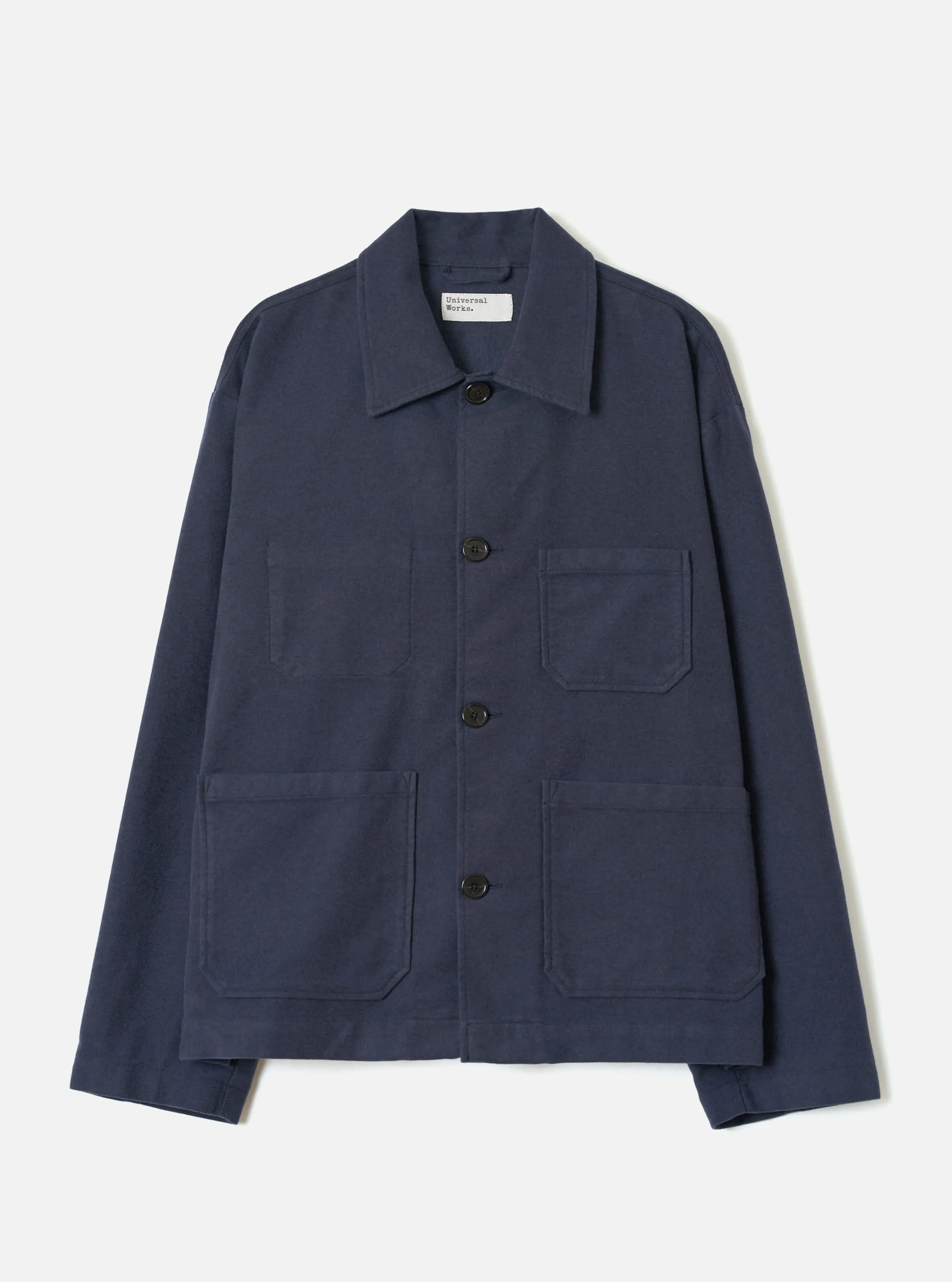 Navy Comfort Moleskin Ives Jacket sold by Universal Works