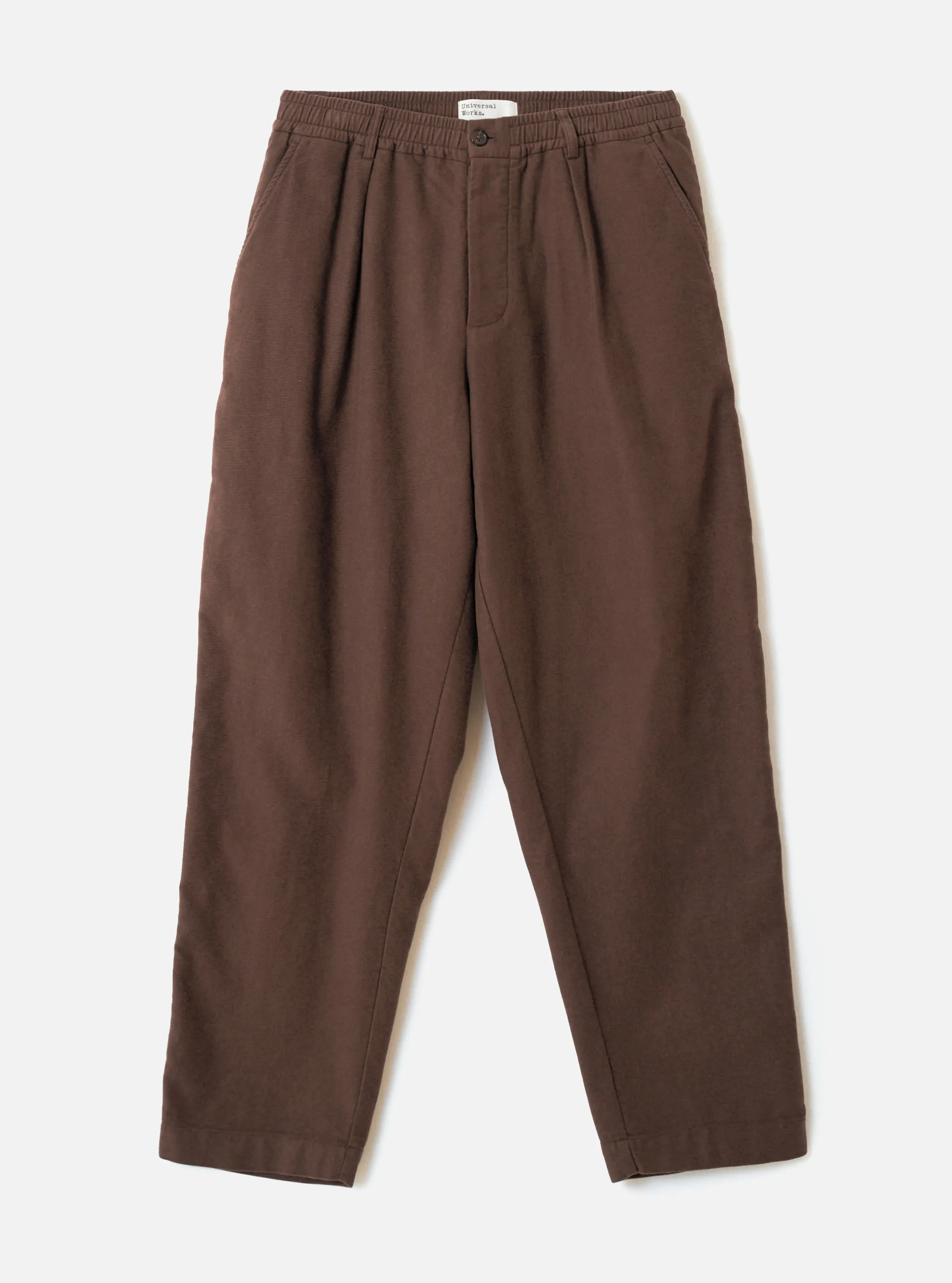 Brown Comfort Moleskin Pleated Track Pant sold by Universal Works