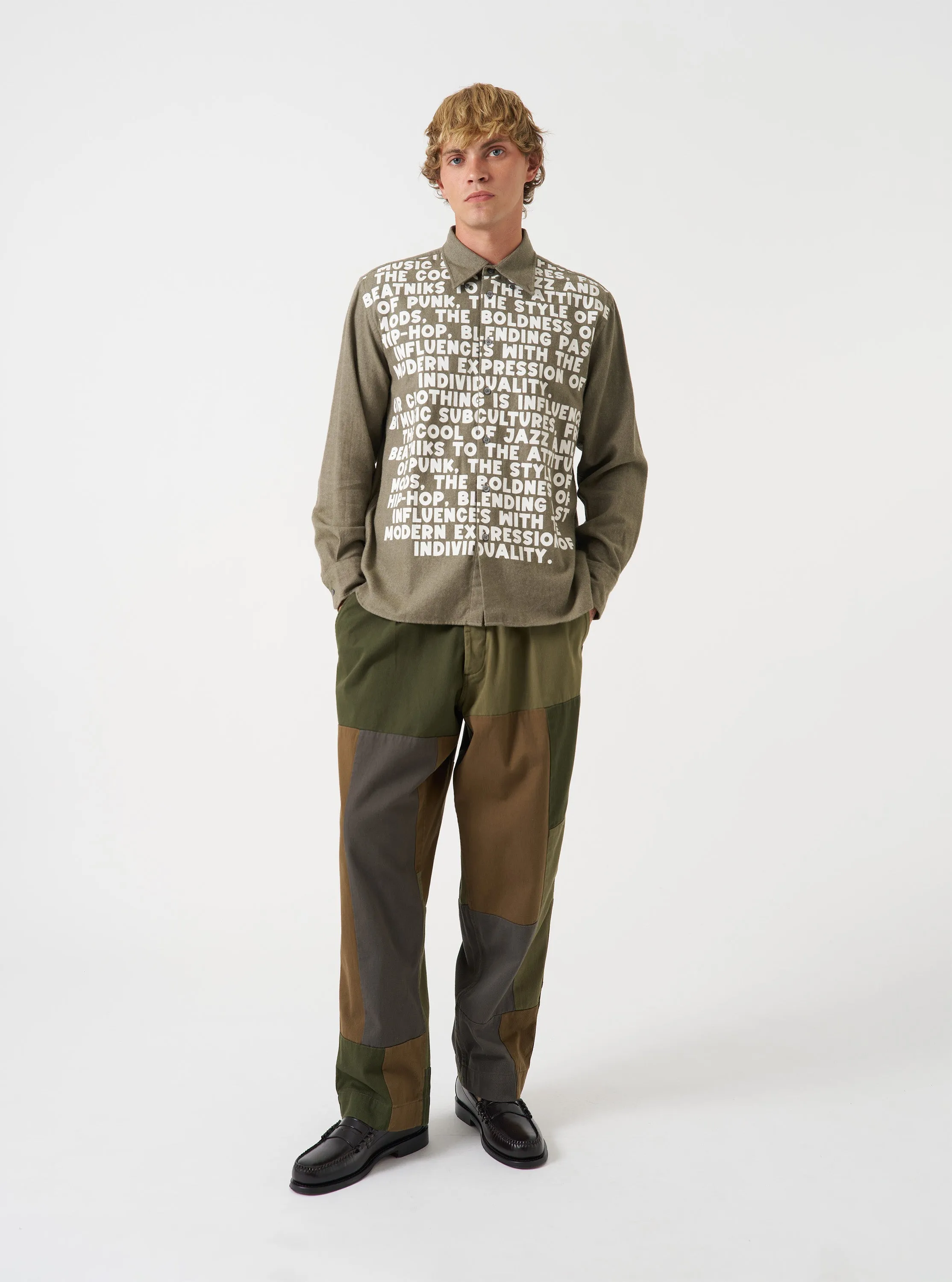 Olive Monty Cotton Tencel Standard Shirt sold by Universal Works product image thumbnail 2
