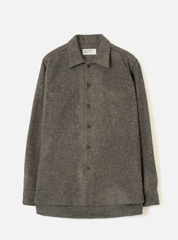 Mid Brown Dam Marl Work Shirt made by Universal Works