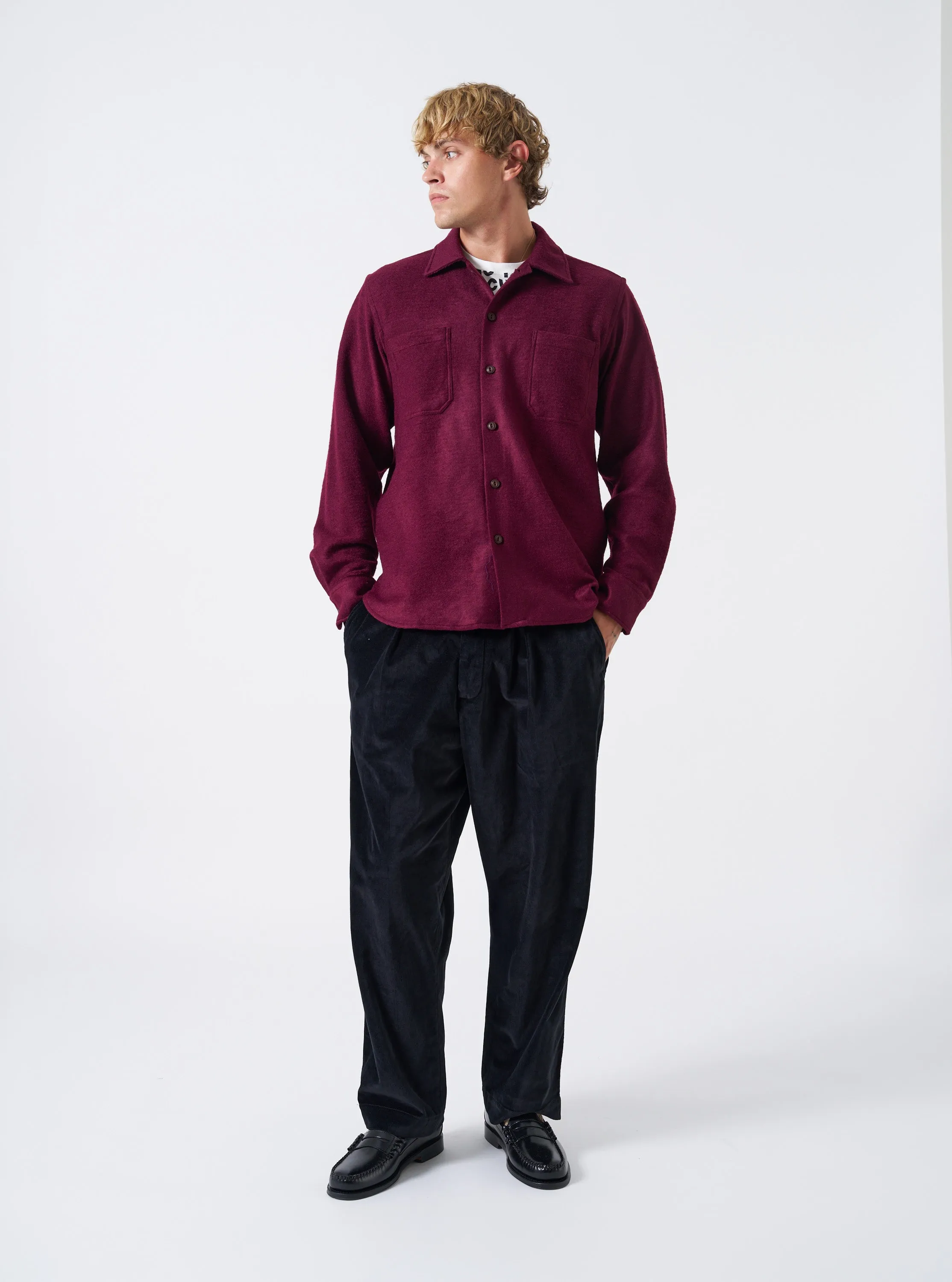 Dark Red Dam Marl Work Shirt sold by Universal Works product image thumbnail 2
