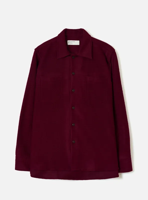 Dark Red Dam Marl Work Shirt made by Universal Works