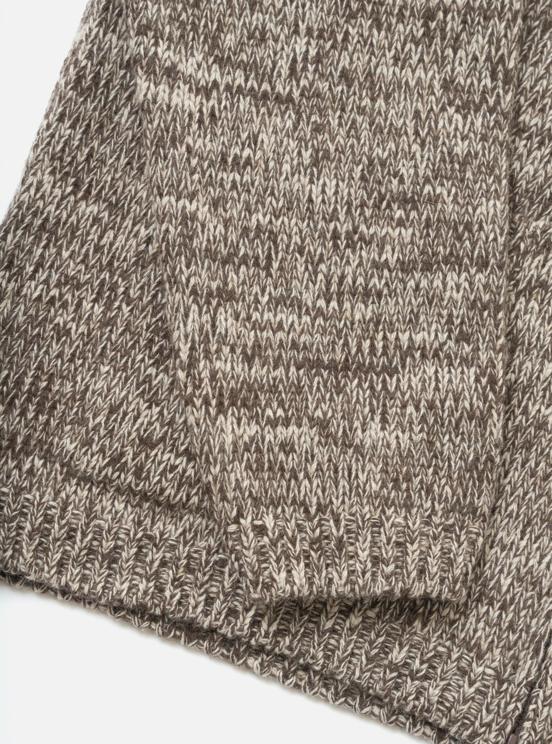 Ecru/Brown Lambswool Zip Cardigan sold by Universal Works product image thumbnail 4