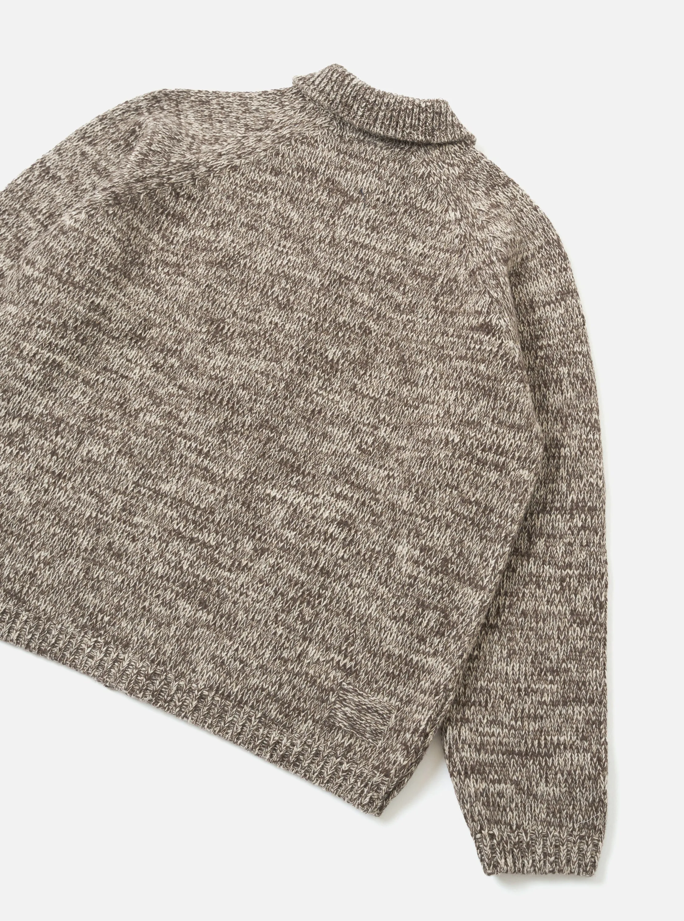 Ecru/Brown Lambswool Zip Cardigan sold by Universal Works product image thumbnail 3
