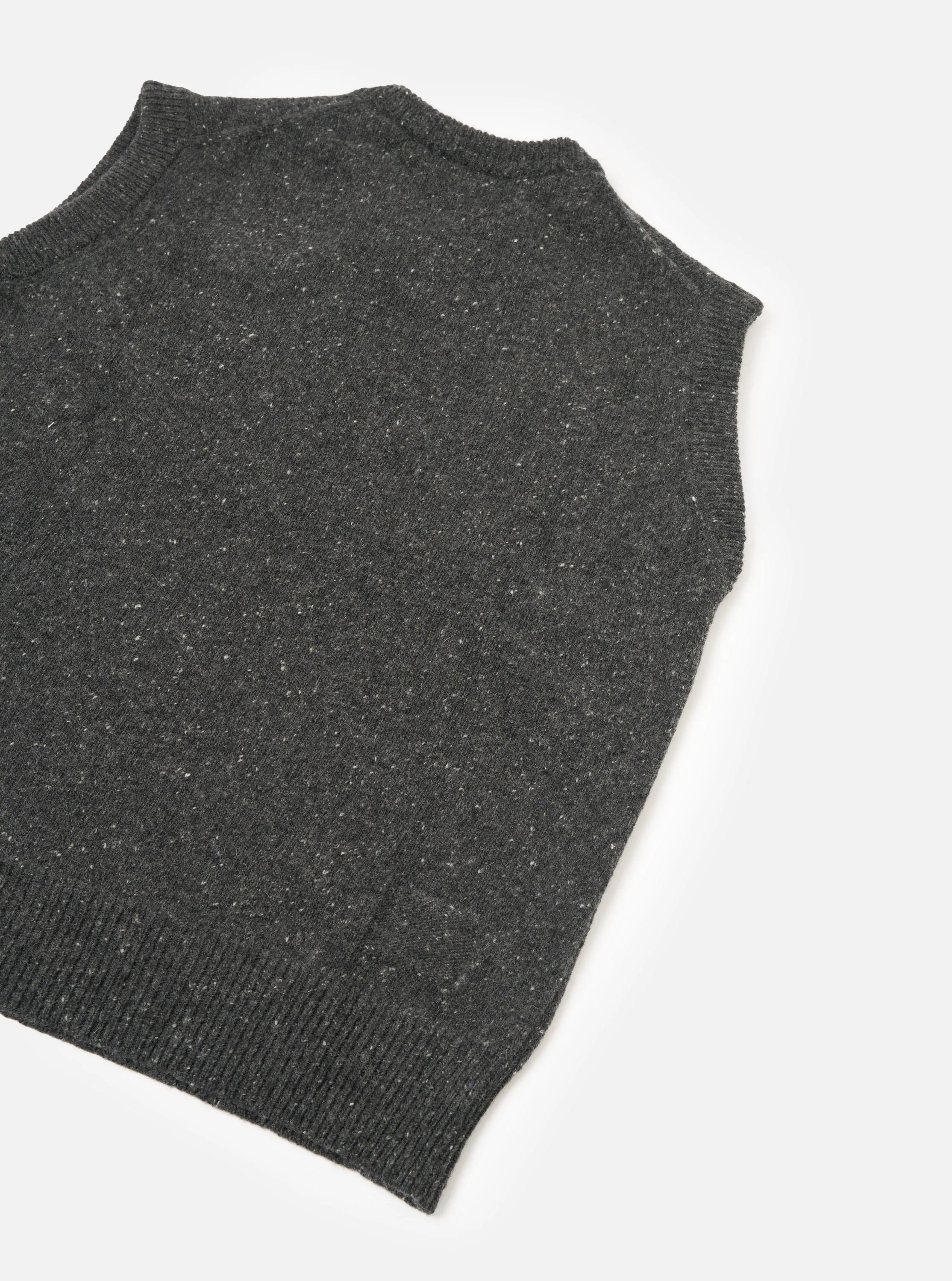 Black Wool Fleck Sweater Vest sold by Universal Works product image thumbnail 3