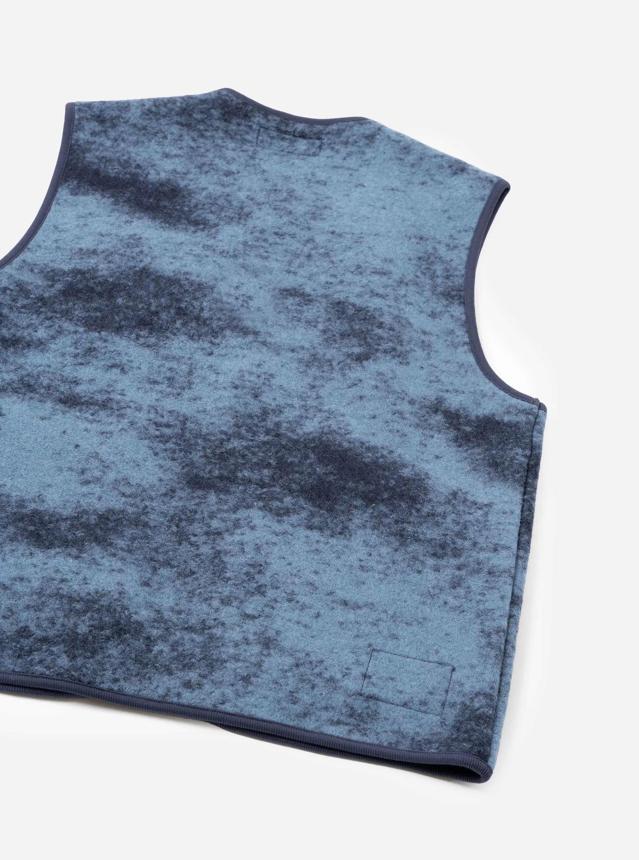 Blue Cloud Camo Knit Zip Gilet sold by Universal Works product image thumbnail 3