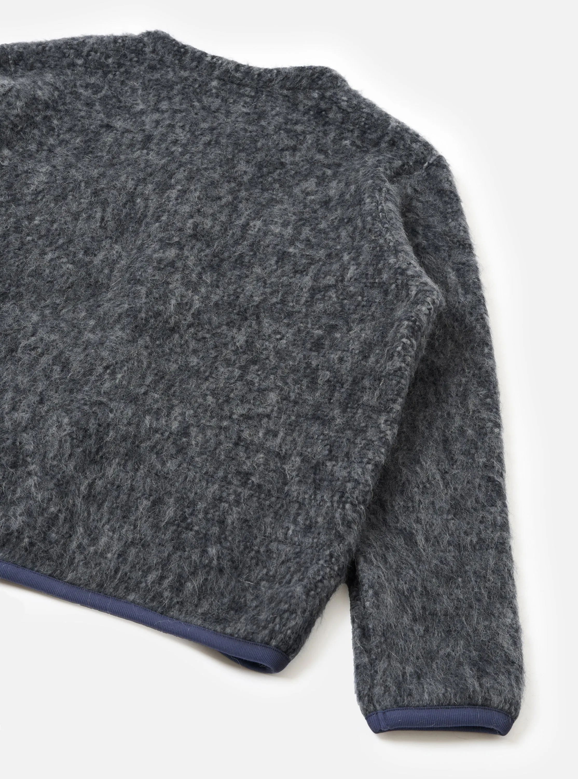 Navy/Pale Grey Losso Mohair Mix Cardigan sold by Universal Works product image thumbnail 3