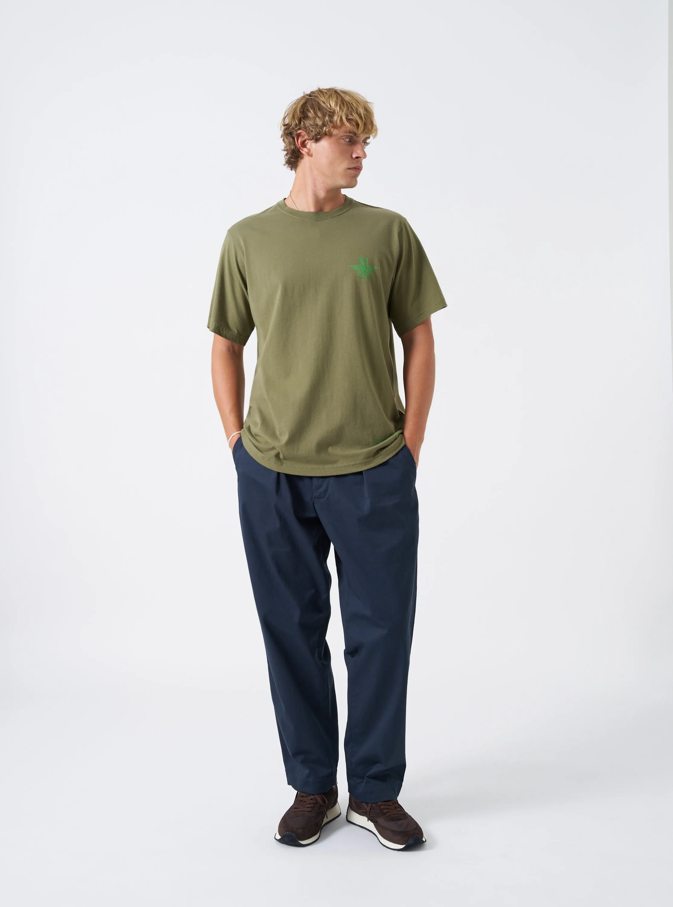 Walsh x Universal Works Olive Single Jersey T Shirt sold by Universal Works product image thumbnail 2