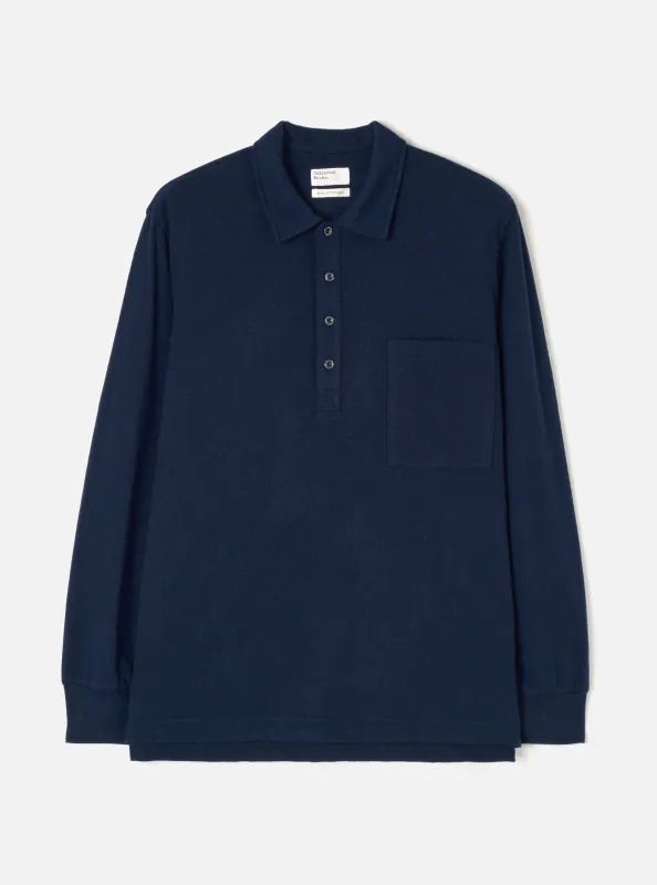Dark Navy Recycled Wool Mix SJ Pullover L/S Shirt made by Universal Works