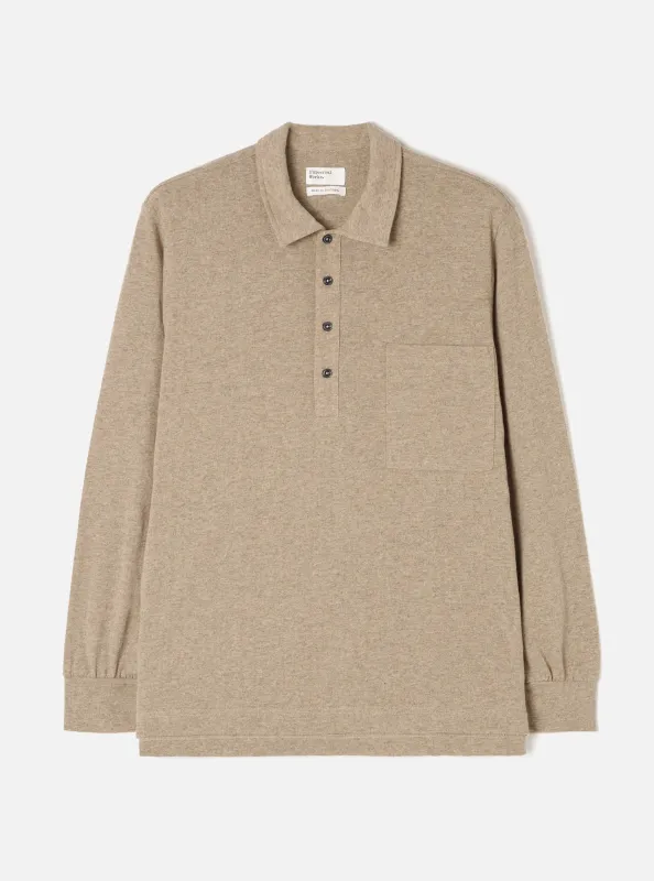Dark Sand Recycled Wool Mix SJ Pullover L/S Shirt made by Universal Works
