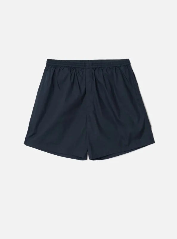 Navy Broadcloth Boxer Shorts made by Universal Works