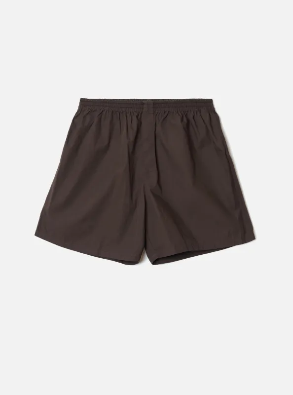 Brown Broadcloth Boxer Shorts made by Universal Works