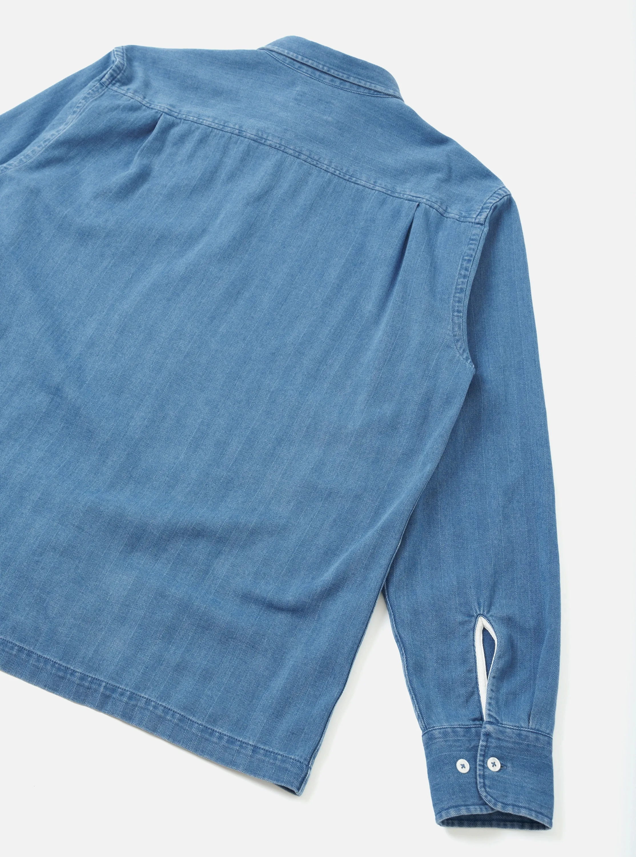 Washed Indigo Recycled Herringbone Patch Lucky Shirt sold by Universal Works product image thumbnail 3