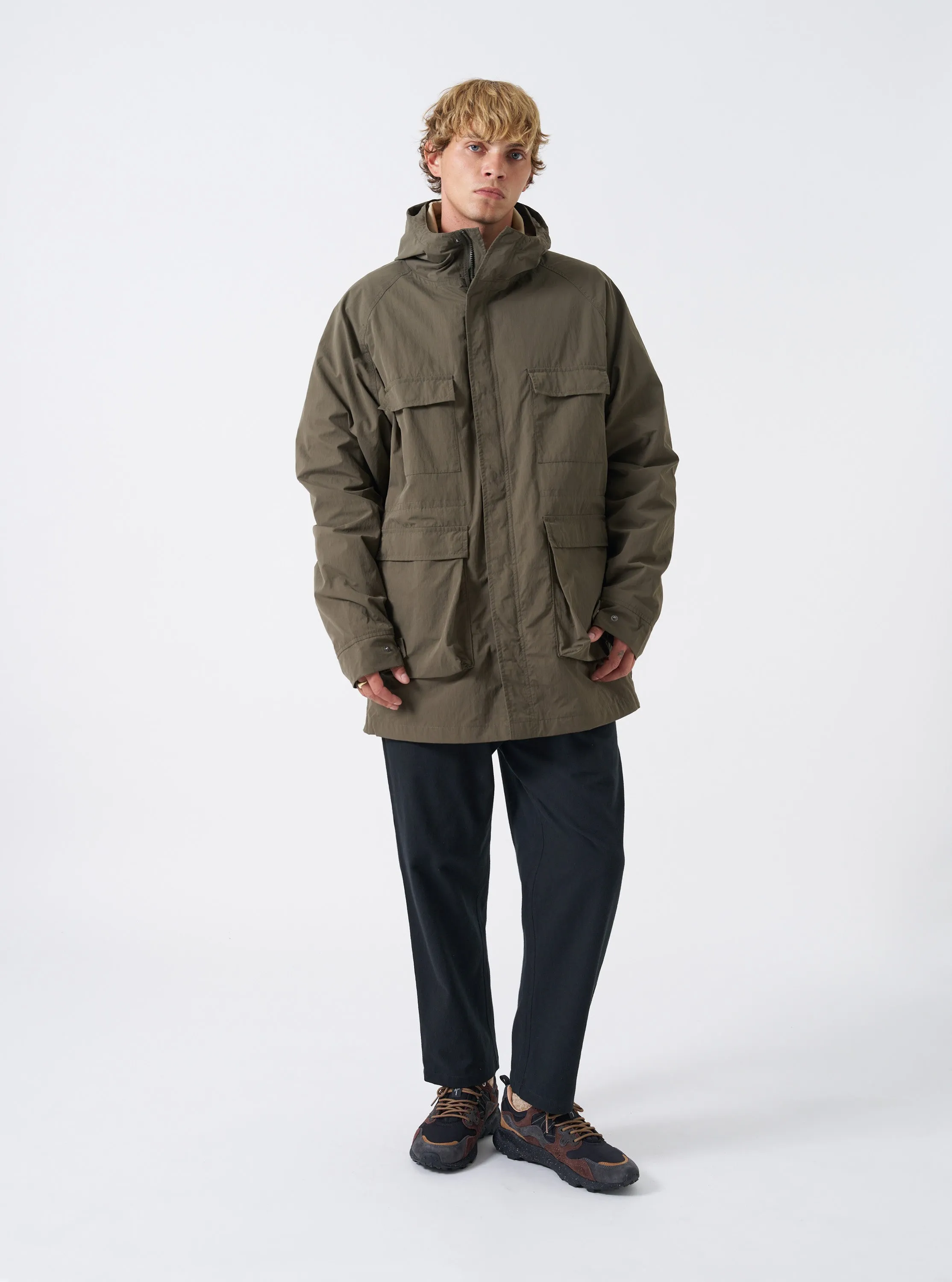 Olive WR Recycled Nylon Peak Parka sold by Universal Works product image thumbnail 2