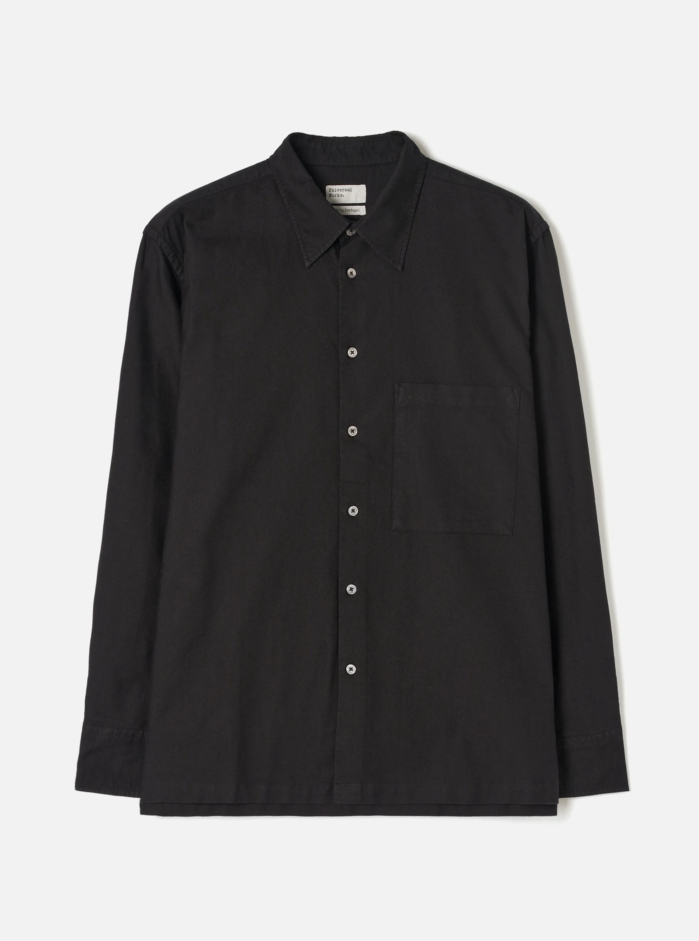 Black R.Oxford Lucky Shirt sold by Universal Works