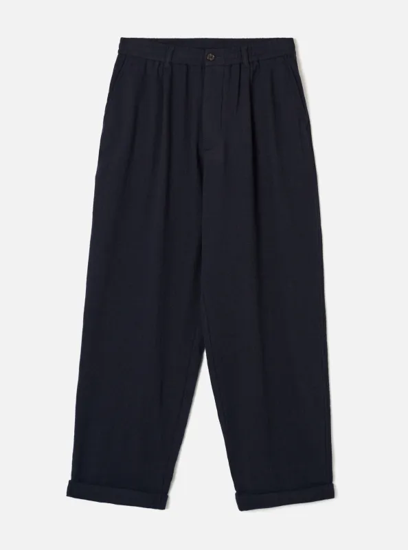 Dark Navy Robin Wool Mix Lindberg Pant made by Universal Works