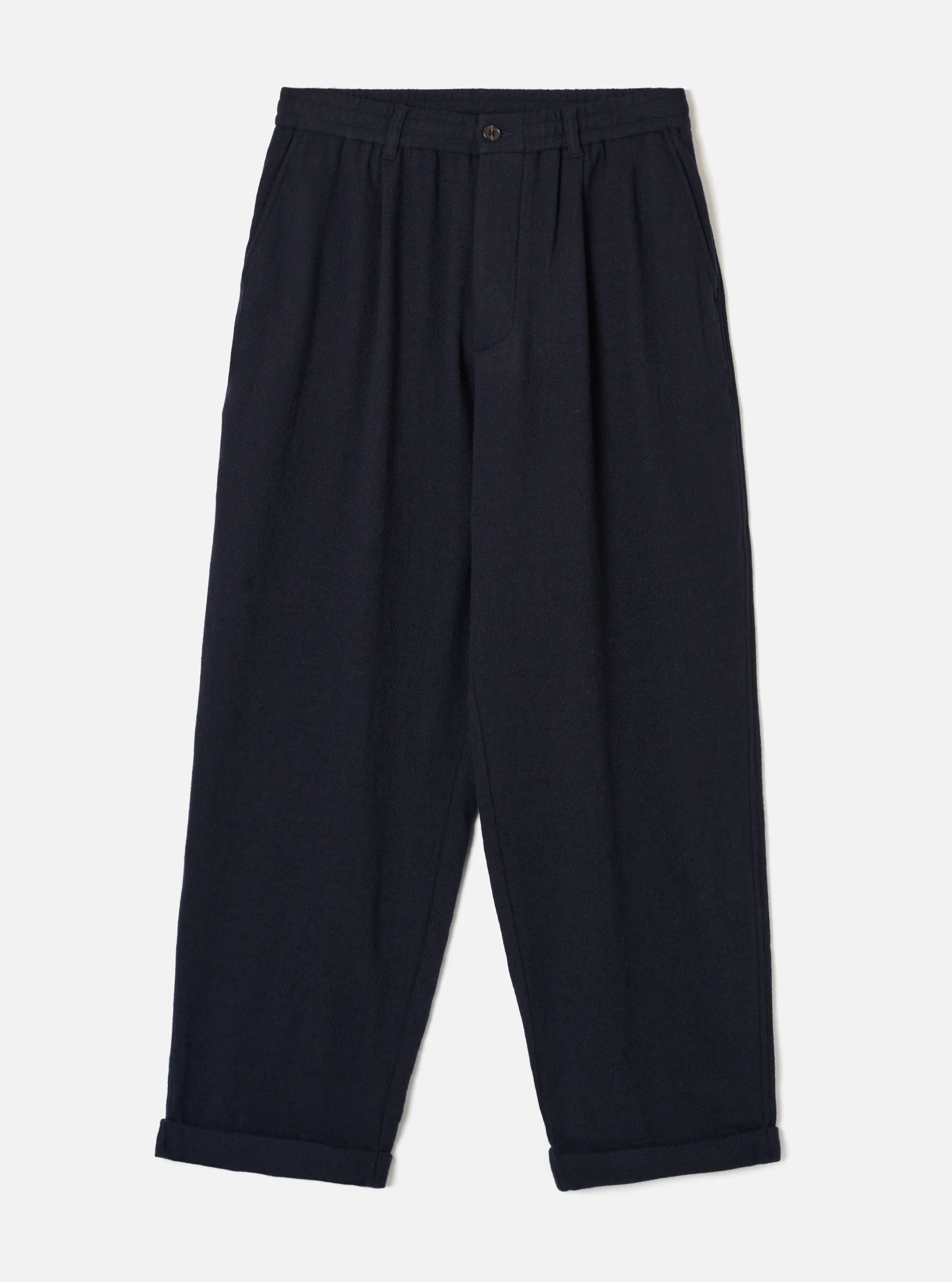 Dark Navy Robin Wool Mix Lindberg Pant sold by Universal Works