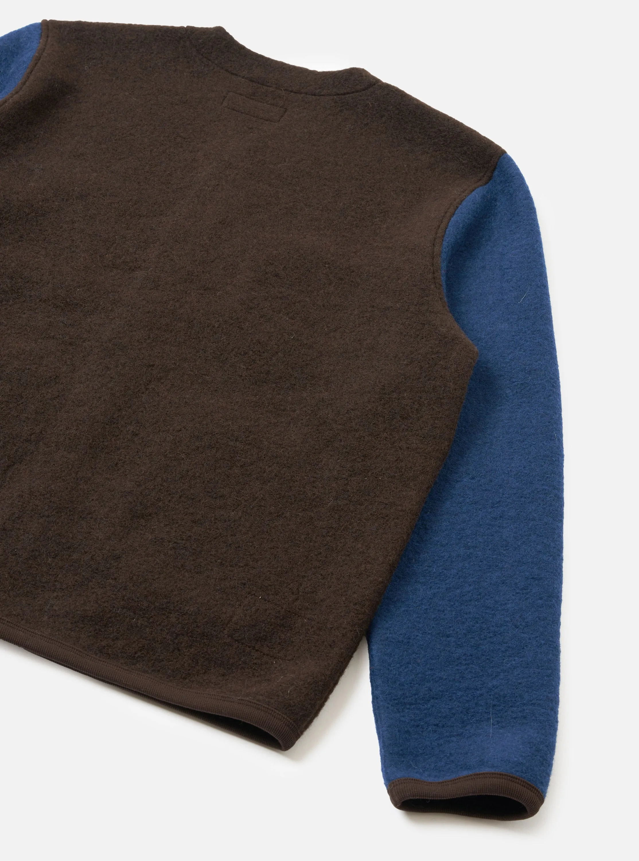 Brown/Indigo Wool Fleece Cardigan sold by Universal Works product image thumbnail 3