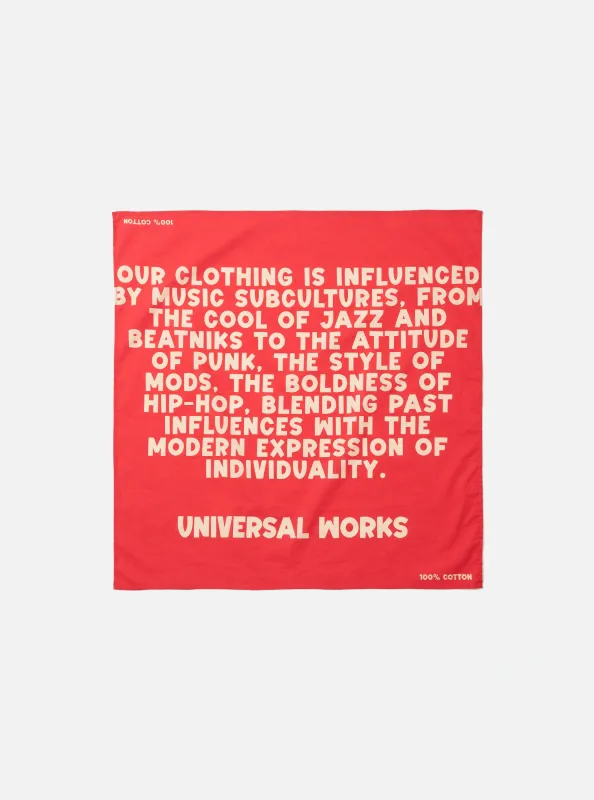 Red Jazz/Beatniks Print Neckerchief made by Universal Works