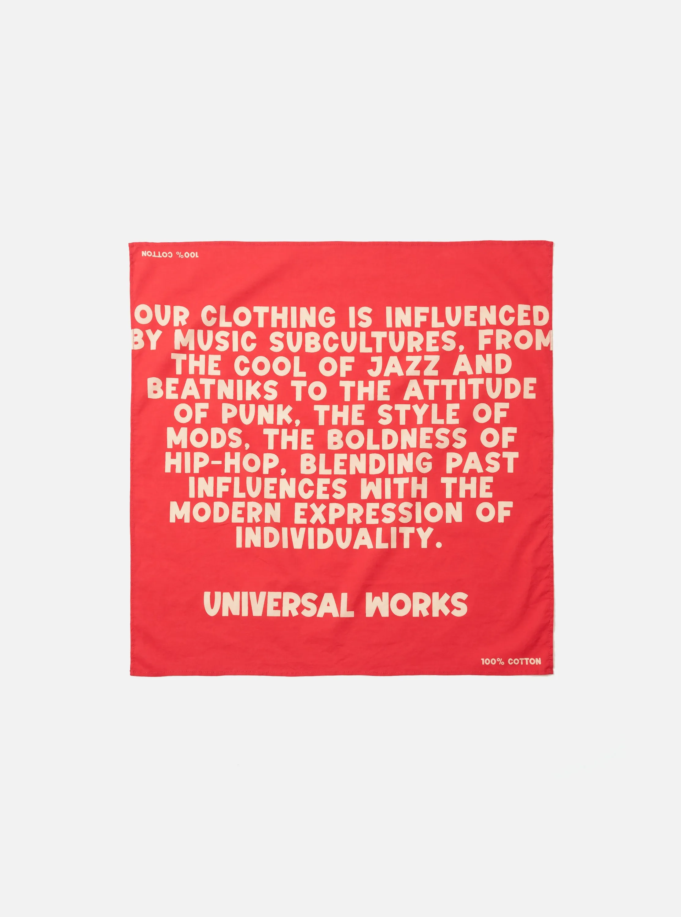 Red Jazz/Beatniks Print Neckerchief sold by Universal Works