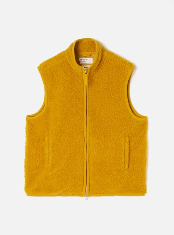 Yellow Artic Fleece Hep Mountain Gilet made by Universal Works