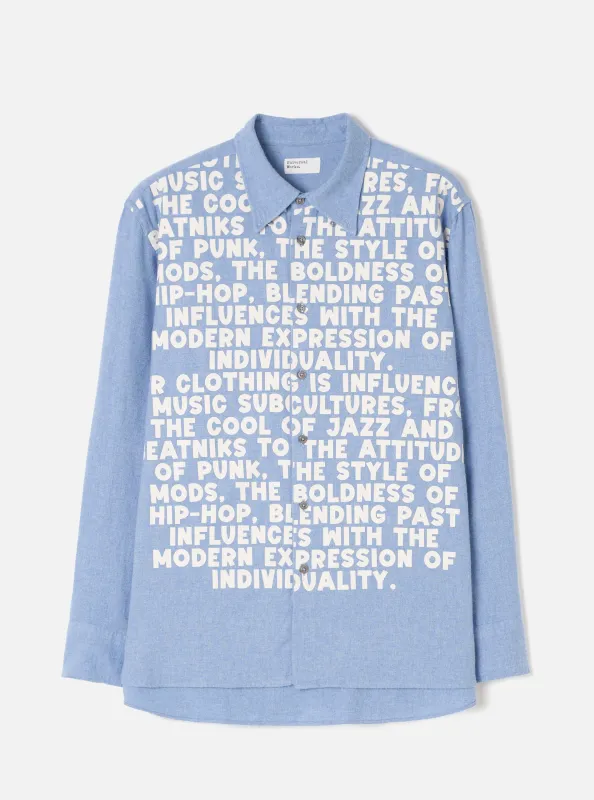Sky Blue Monty Cotton Tencel Standard Shirt made by Universal Works