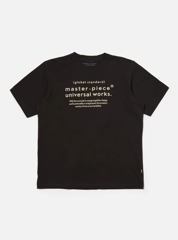 master-piece x Universal Works Black Single Jersey Print Tee made by Universal Works