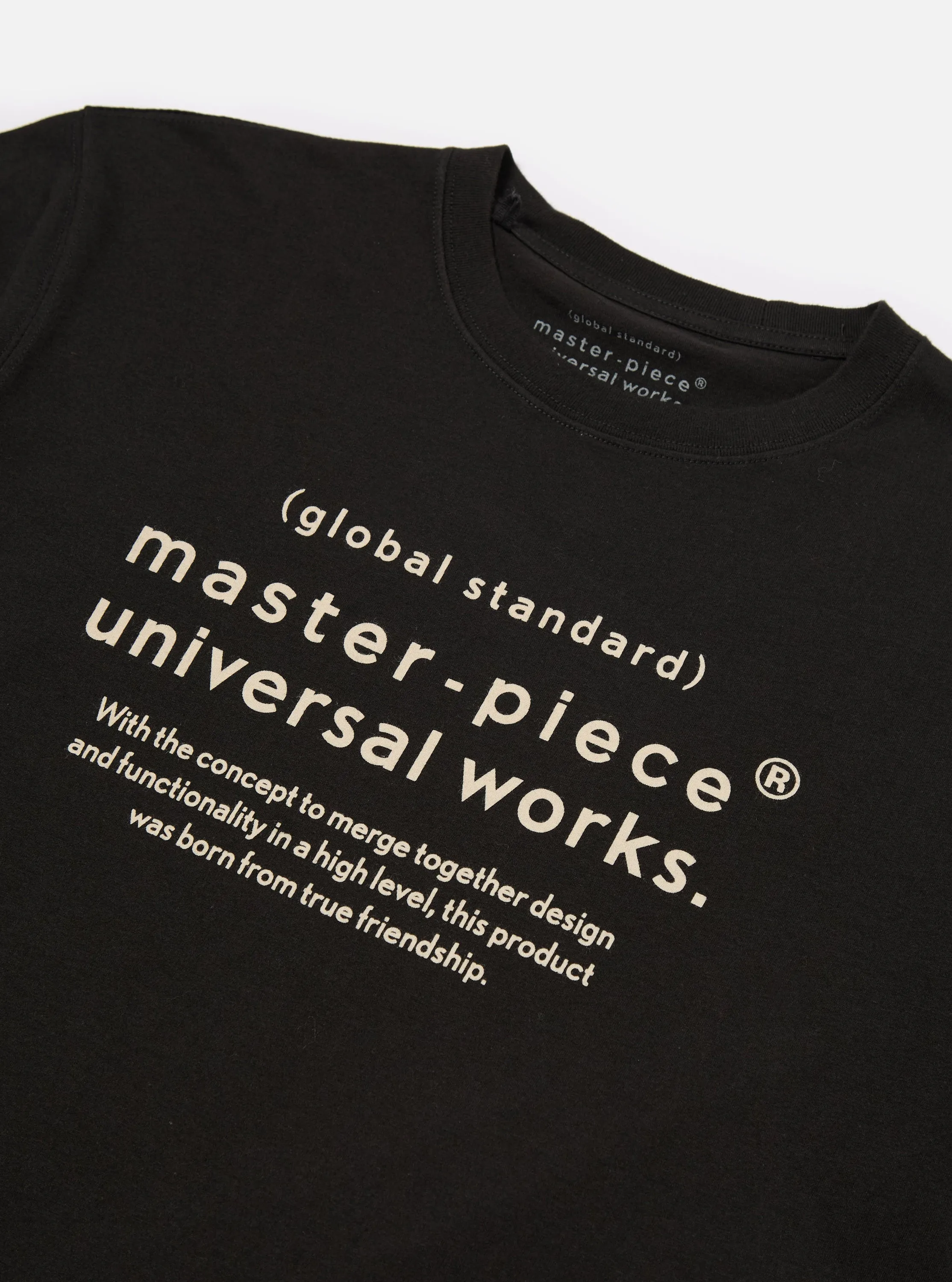 master-piece x Universal Works Black Single Jersey Print Tee sold by Universal Works product image thumbnail 2