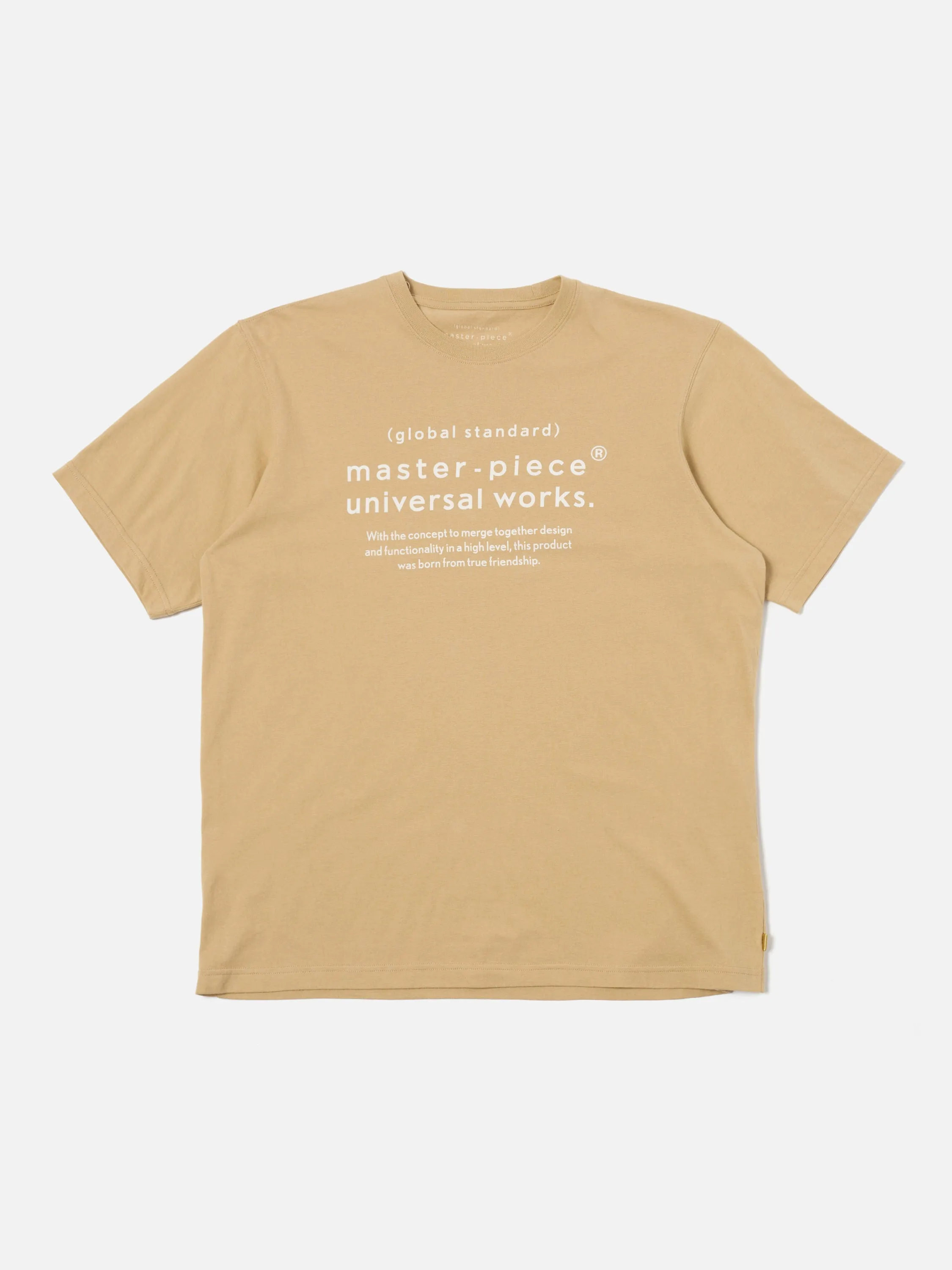 master-piece x Universal Works Dark Sand Single Jersey Print Tee sold by Universal Works