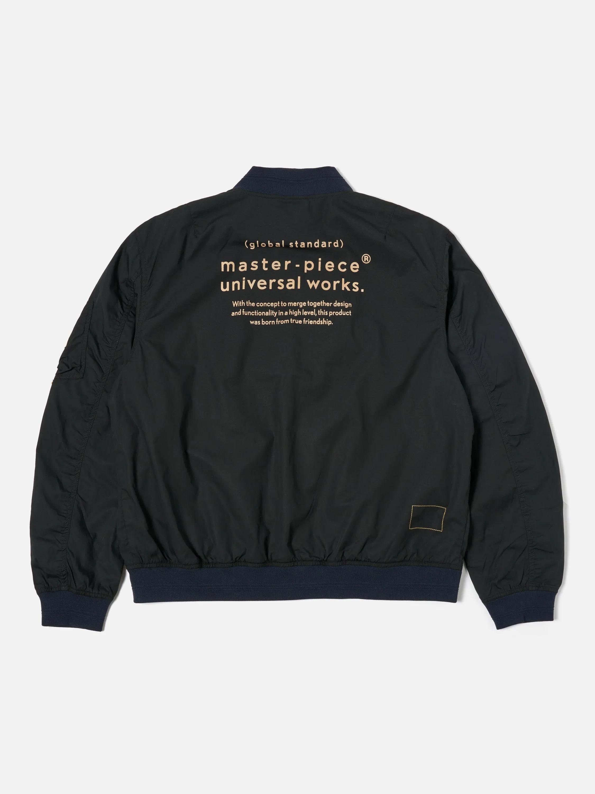 master-piece x Universal Works Black Broadcloth NS Bomber Jacket sold by Universal Works product image thumbnail 4