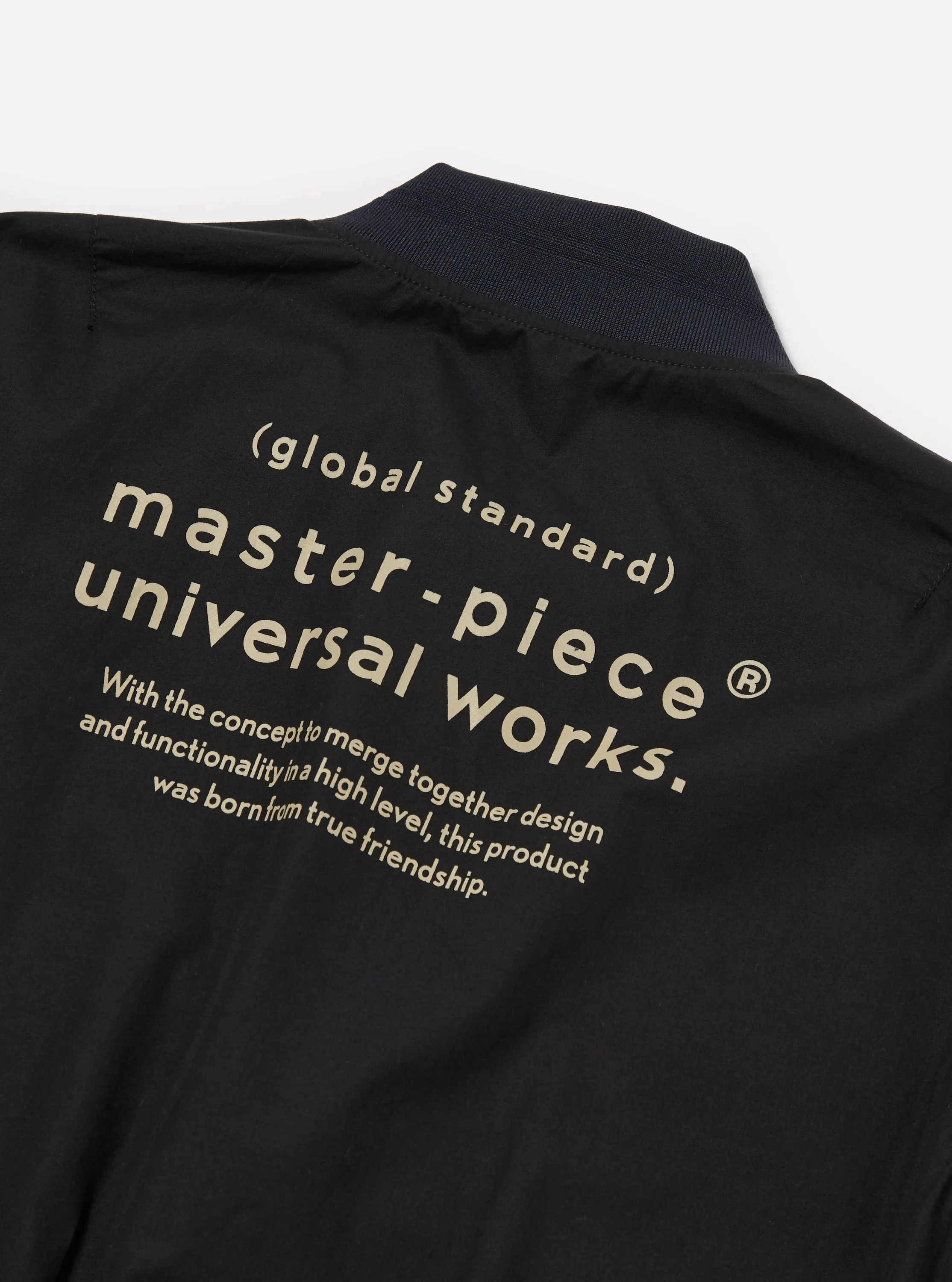 master-piece x Universal Works Black Broadcloth NS Bomber Jacket sold by Universal Works product image thumbnail 2