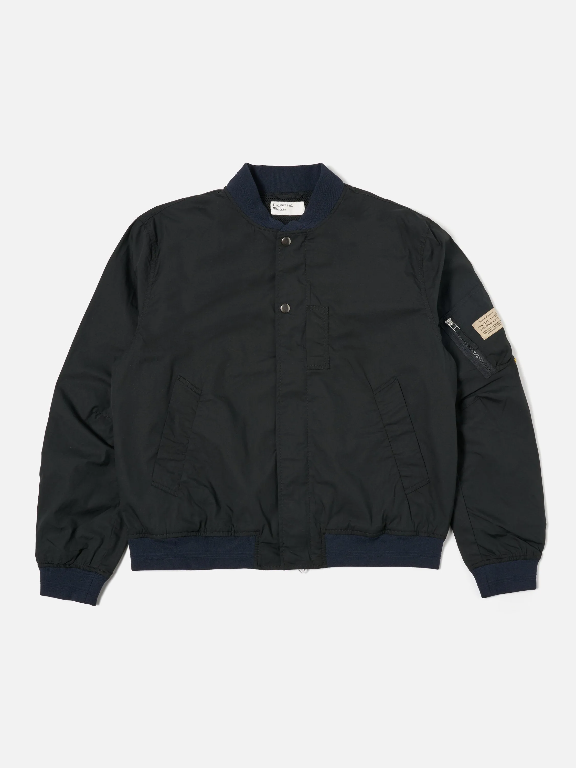 master-piece x Universal Works Black Broadcloth NS Bomber Jacket sold by Universal Works product image thumbnail 3