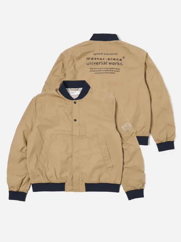 master-piece x Universal Works Sand Broadcloth NS Bomber Jacket made by Universal Works