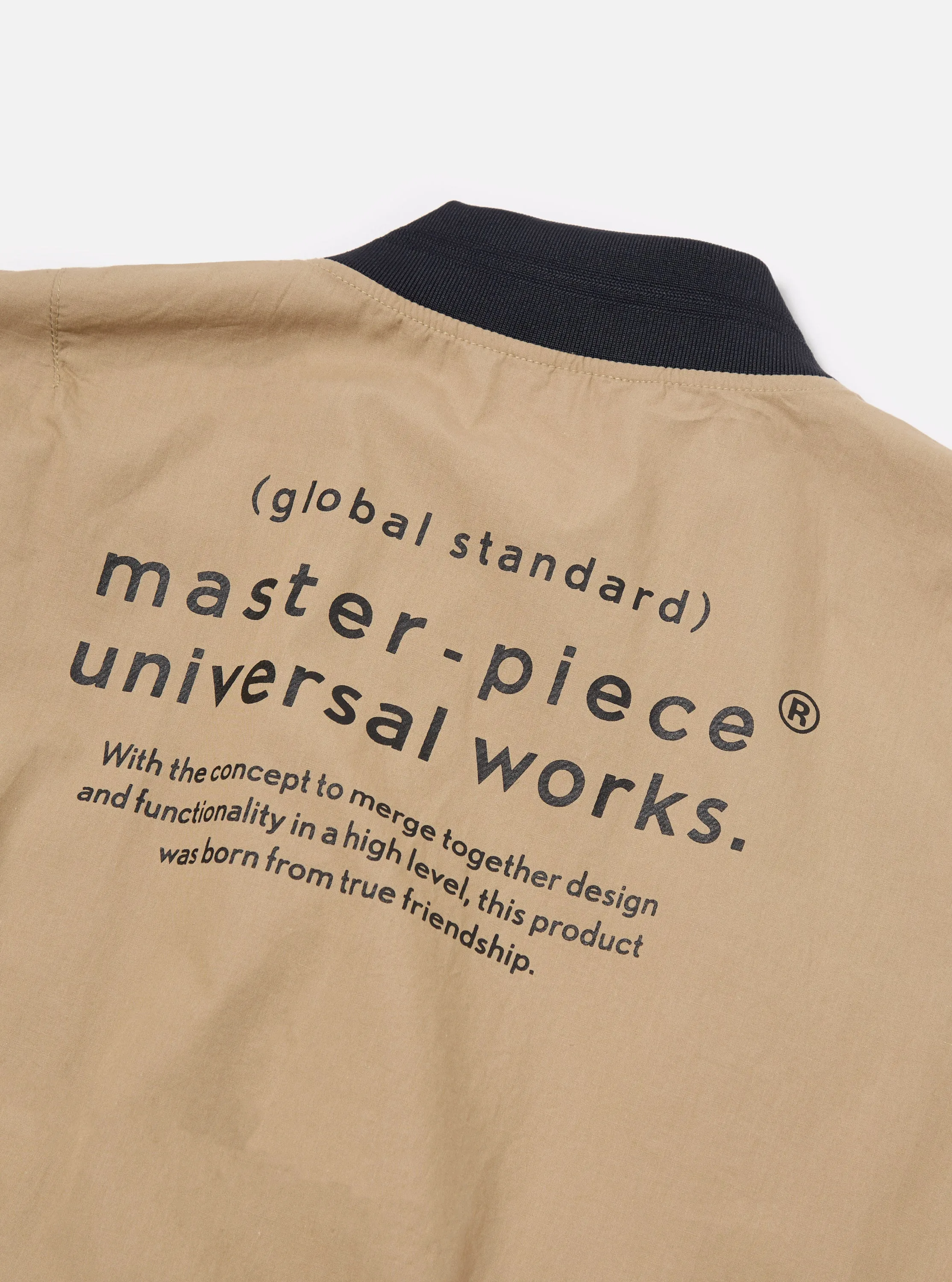 master-piece x Universal Works Sand Broadcloth NS Bomber Jacket sold by Universal Works product image thumbnail 2