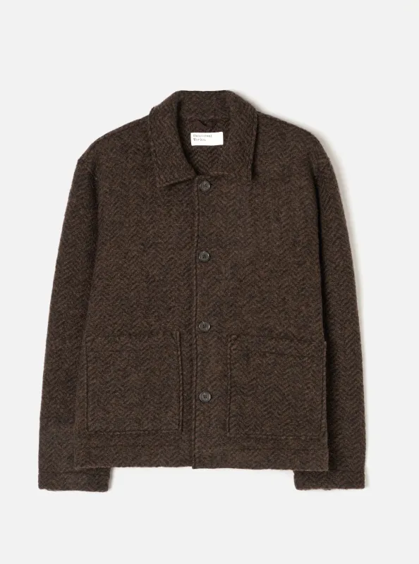Brown Raven Fleece Rams Jacket made by Universal Works