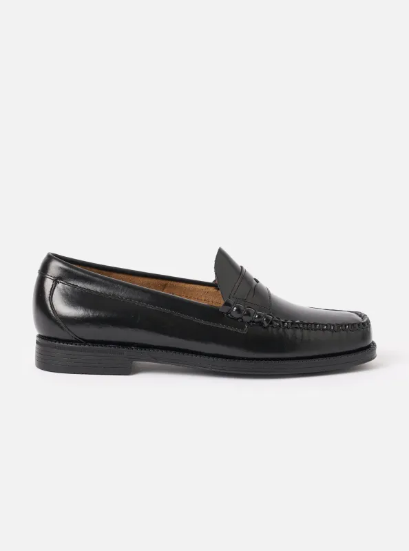 G.H.Bass Black Leather Weejun II Larson Moc Penny Loafer made by G.H.BASS