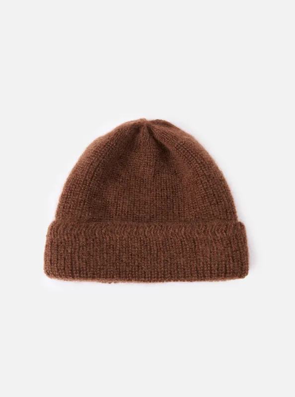 cableami® Brown Mohair Watch Cap made by Universal Works