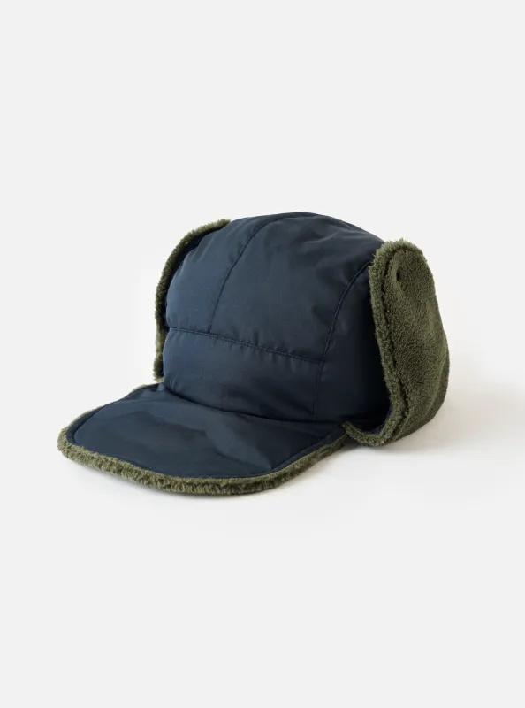 TAION x Universal Works Dark Navy/Olive Military Hard Shell Down Reversible Hat made by Universal Works