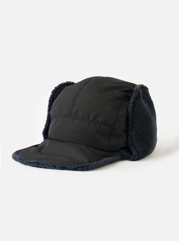 TAION x Universal Works Black/Navy Military Hard Shell Down Reversible Hat made by Universal Works