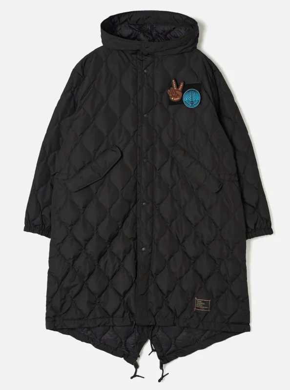 TAION x Universal Works Black Military Hard Shell Down Mod Parka made by Universal Works