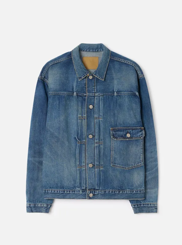 Ordinary Fits 011 Used Wash Indigo Denim Jacket made by Ordinary Fits