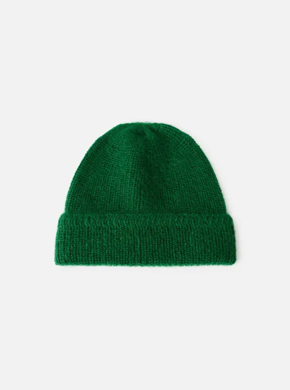 cableami® Green Mohair Watch Cap made by Universal Works