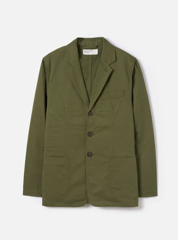 Olive Green Twill London Jacket made by Universal Works