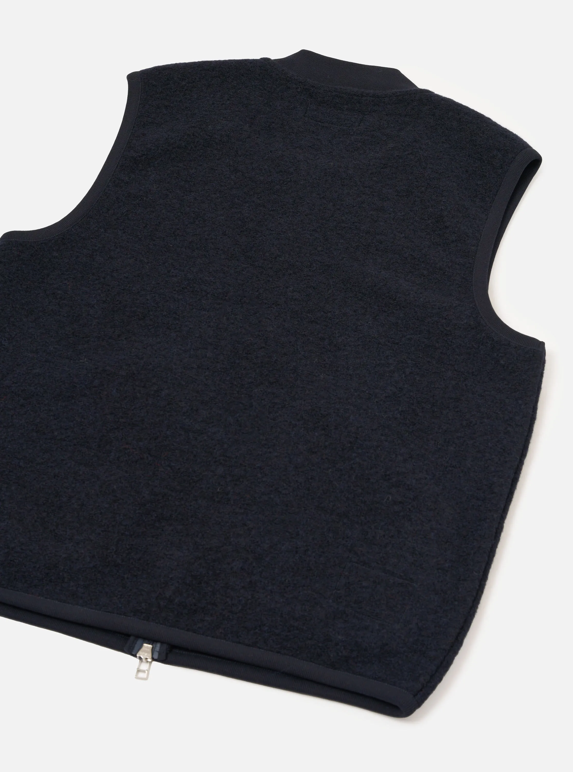 Navy Wool Fleece Zip Waistcoat sold by Universal Works product image thumbnail 5