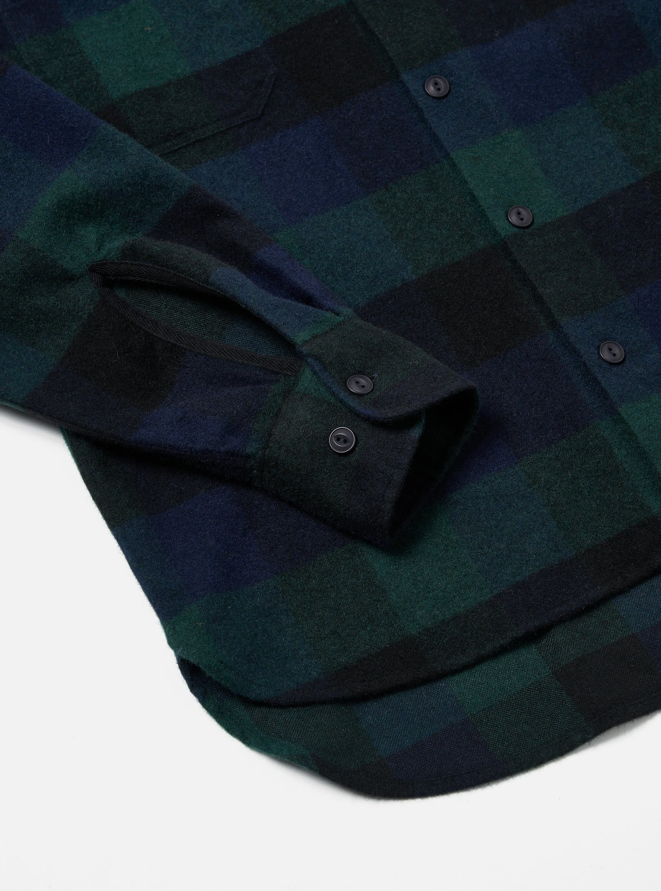 Universal Works Work Shirt in Navy Brushed Black Watch sold by Universal Works product image thumbnail 5