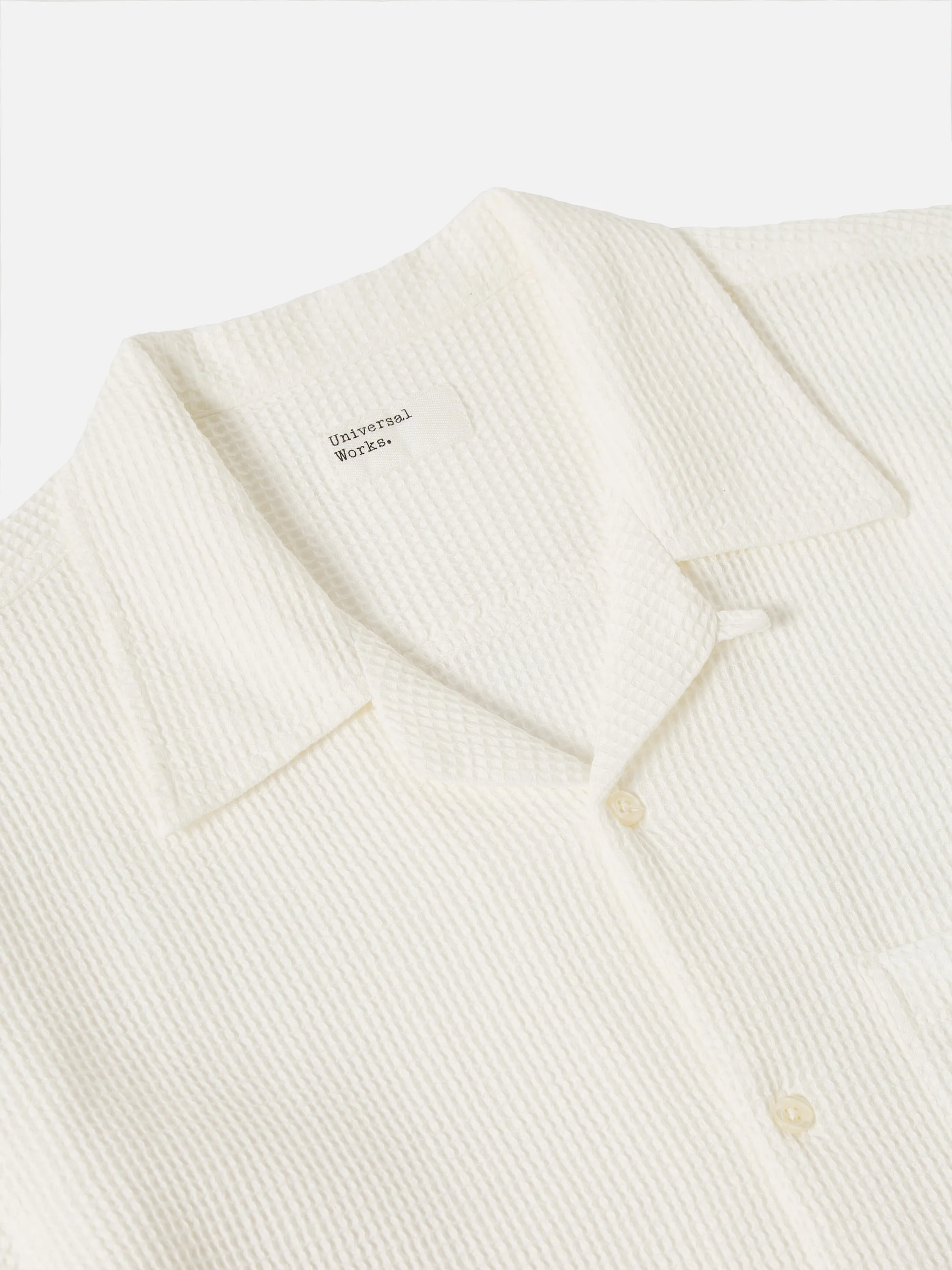 Universal Works Camp Shirt in Ecru Japanese Waffle sold by Universal Works product image thumbnail 4